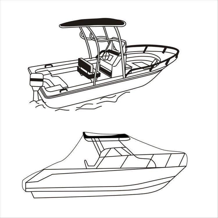 HOMFUL Marine Grade Fabric Accessories Waterproof Boat T Top Boat Cover