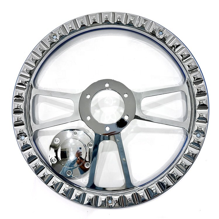 TIYPEOR General Classic New 5mm Thick Bracket Deep Wheel Design Boat Shaped Blue Solid Wood Steering Wheel