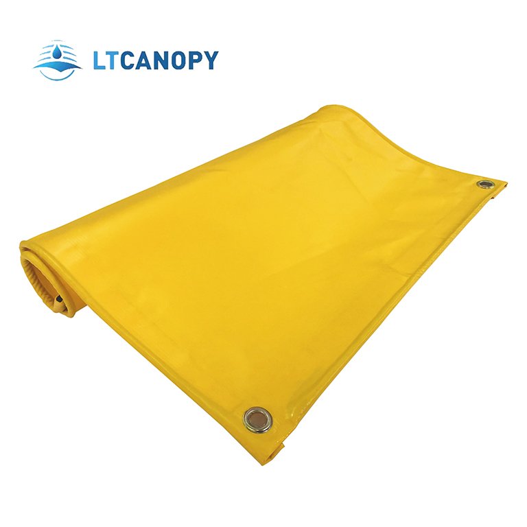 Litong Heavy Duty Waterproof Yellow Coated Tarp PVC Laminated Tarpaulin for Truck Side Curtain 1000D 610gsm