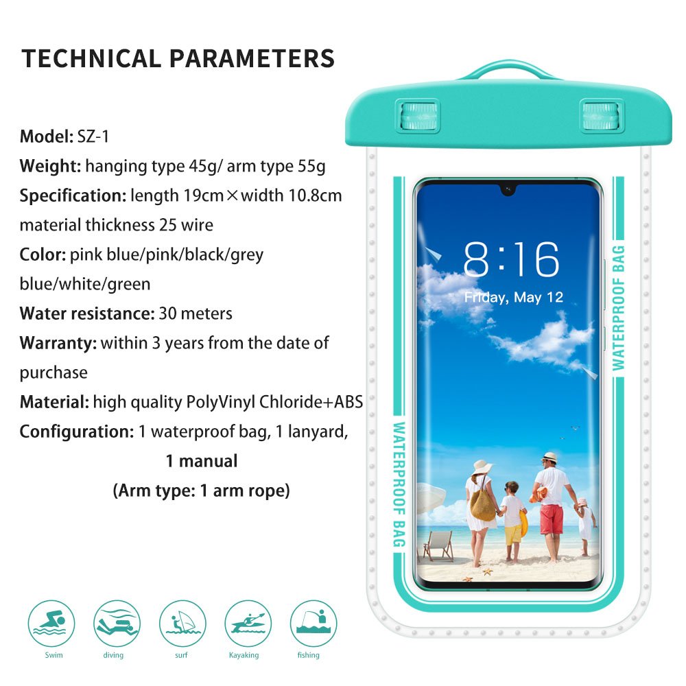 Swimming Bag Ski Drift Diving Shoulder Waist Pack Underwater Mobile Bags Cover Beach Boat Sport Cases Swim Waterproof Phone Case