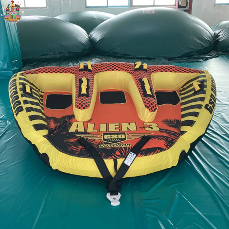 3 Person Inflatable Floating Towable Tube for Boating Inflatable Towable Tube With Rope Bundle