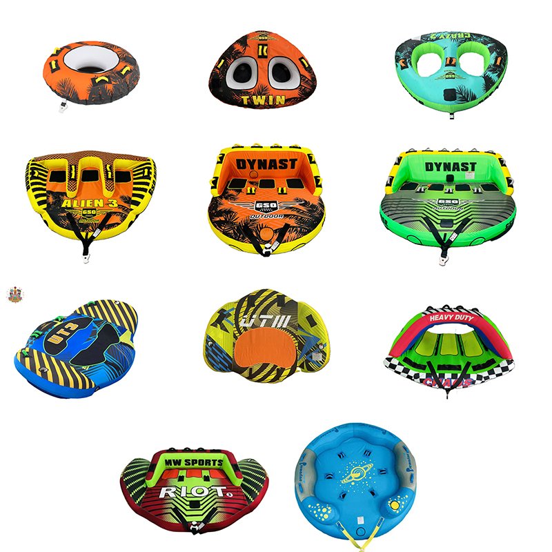 3 Person Inflatable Floating Towable Tube for Boating Inflatable Towable Tube With Rope Bundle