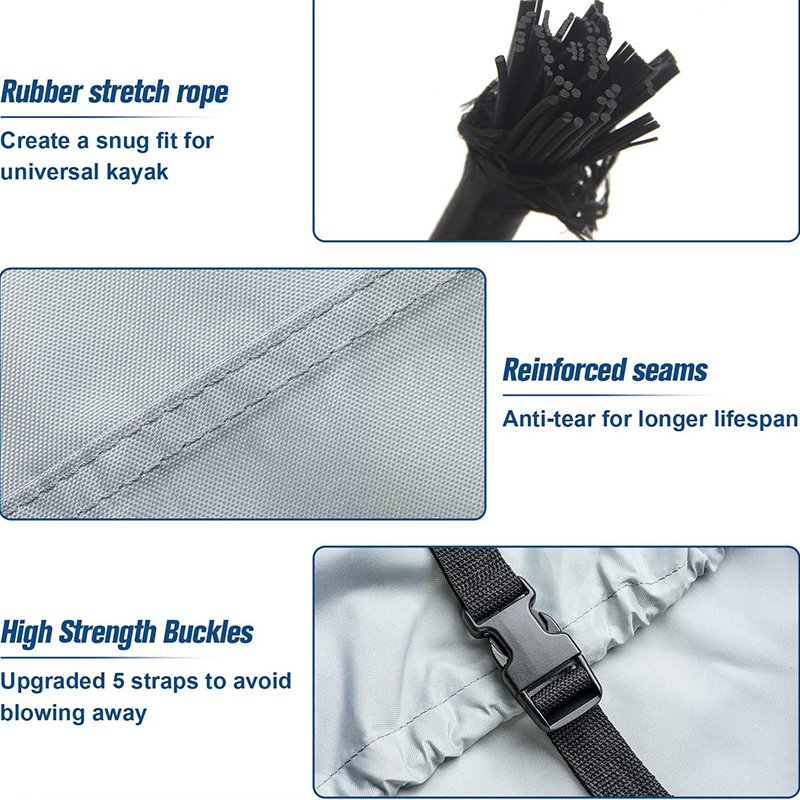 Factory Stock 420D Oxford Cloth Canoe Cover Waterproof and Dust Protective New Condition Boat Cover