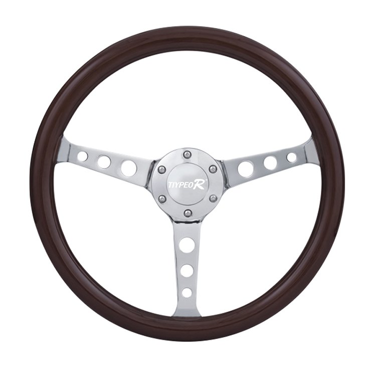 Classic Grant Nostalgia Style Wooden Modified Slotted 3 Spoke Steering Wheels 380mm Drift Steering Wheels for Boat