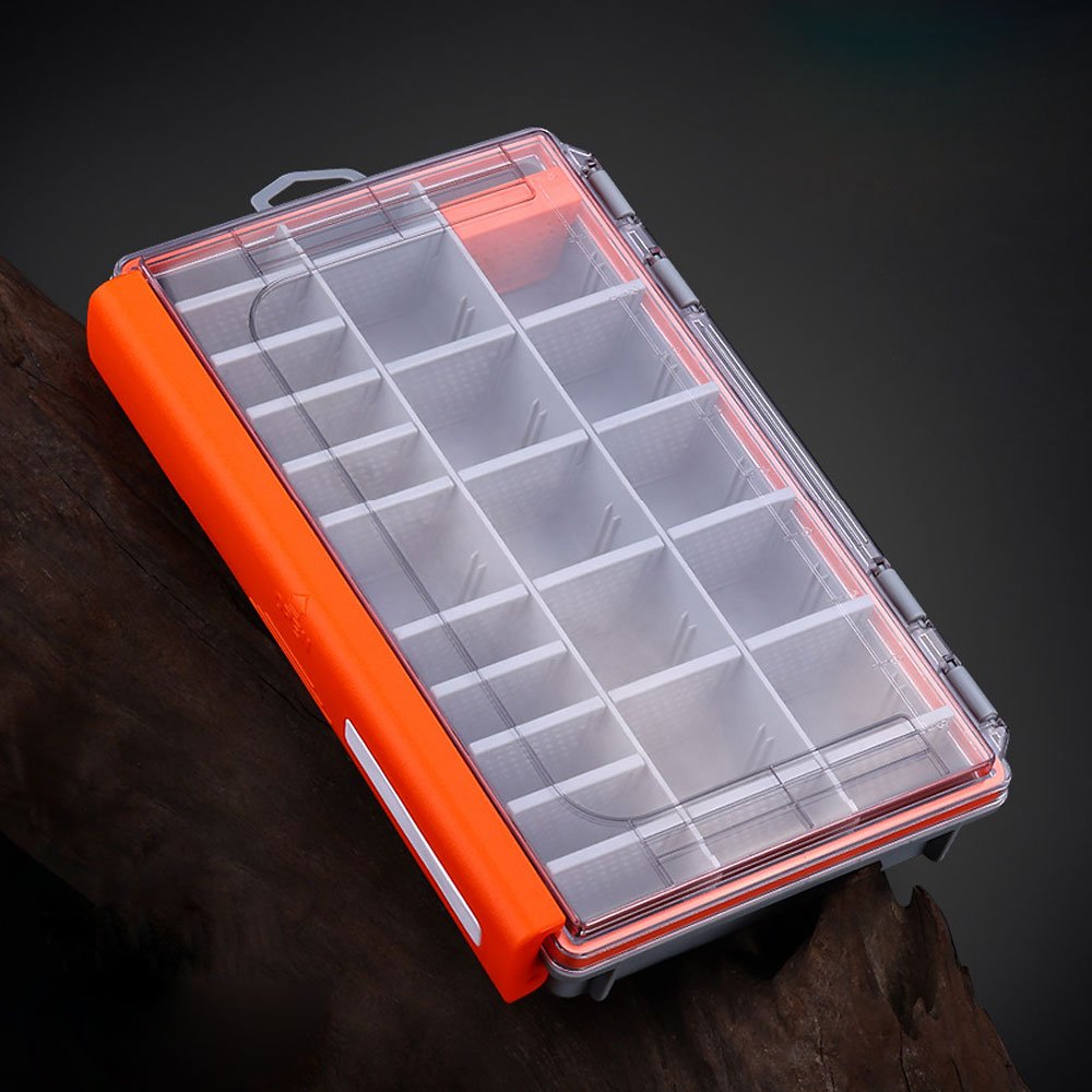 Utility Tackle Box with Adjustable Divider Fishing Lure Box Fishing Equipment clear Cover Hook Storage Floating Tackle Box