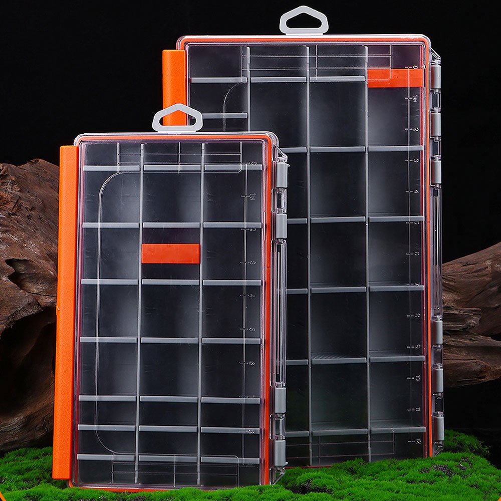 Utility Tackle Box with Adjustable Divider Fishing Lure Box Fishing Equipment clear Cover Hook Storage Floating Tackle Box