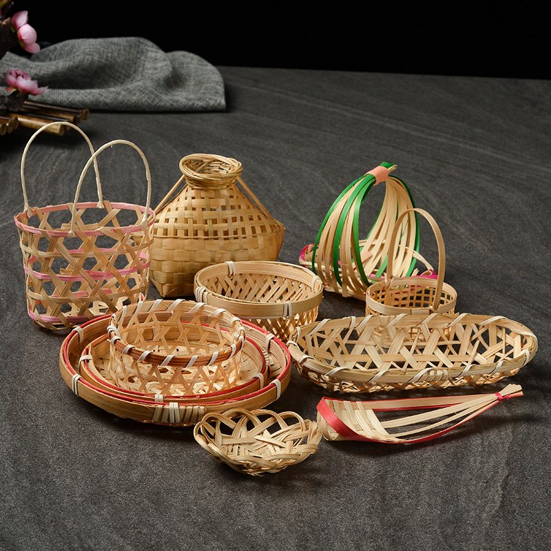 Japanese Cuisine Sashimi Dishes Decoration Bamboo Basket Bamboo Basket Creative Plate Ornaments Small Ornaments