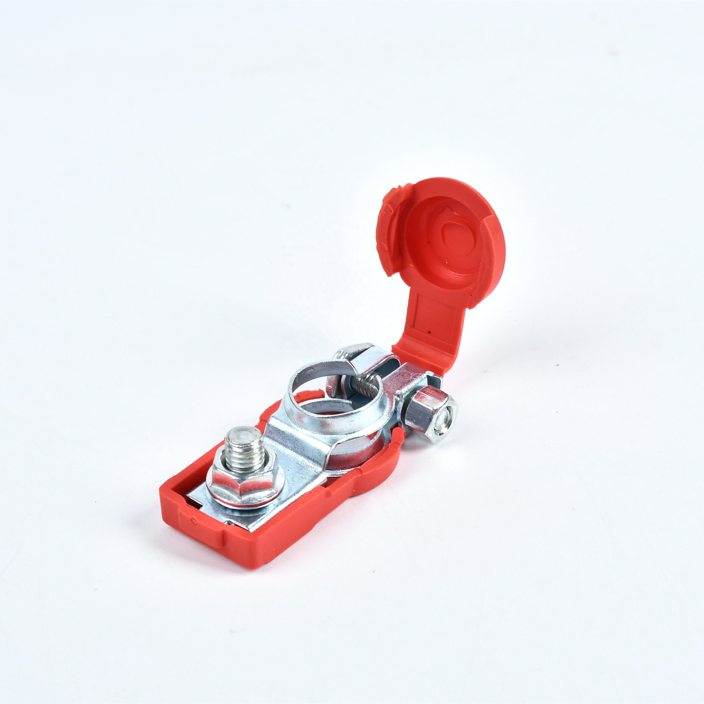 Car Battery Terminals 1pairs Connectors Copper Plate Covered Positive & Negative Battery Clamp with Terminal Washers for Boat