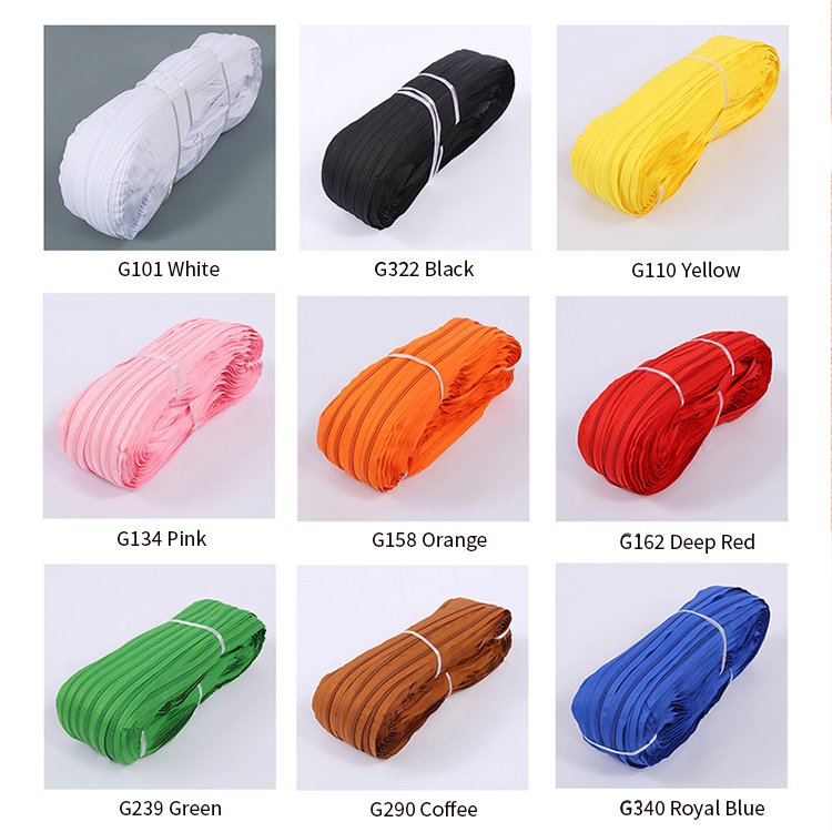 Guangzhou Factory Cremallera De Rollo De Nylon Factory Good Price 3# 5# 7# 8# 10# for Sewing Bags Pants Luggage