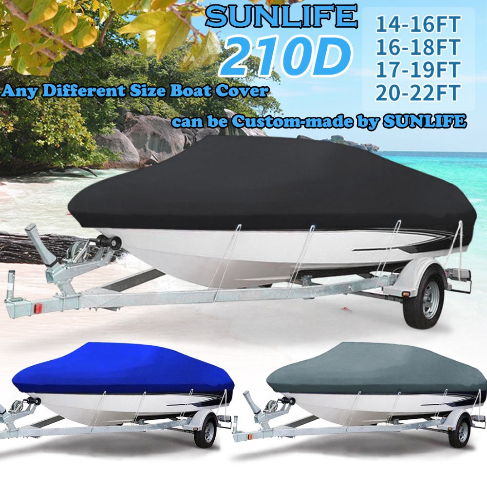 Waterproof UV Protected Lightweight Jet Rib Boat Cover Heavy Duty Trailerable 20 21 22ft 210D Covered Fishing Boat
