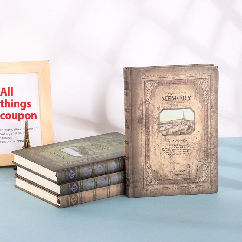 European Style A5 Notebook Retro Oil Painting Thickened Hard Surface High-Value Student Journal Leather Cover Wholesale