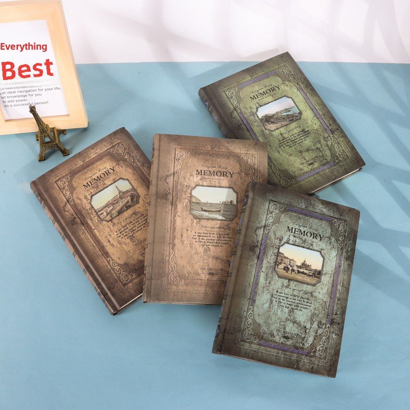 European Style A5 Notebook Retro Oil Painting Thickened Hard Surface High-Value Student Journal Leather Cover Wholesale