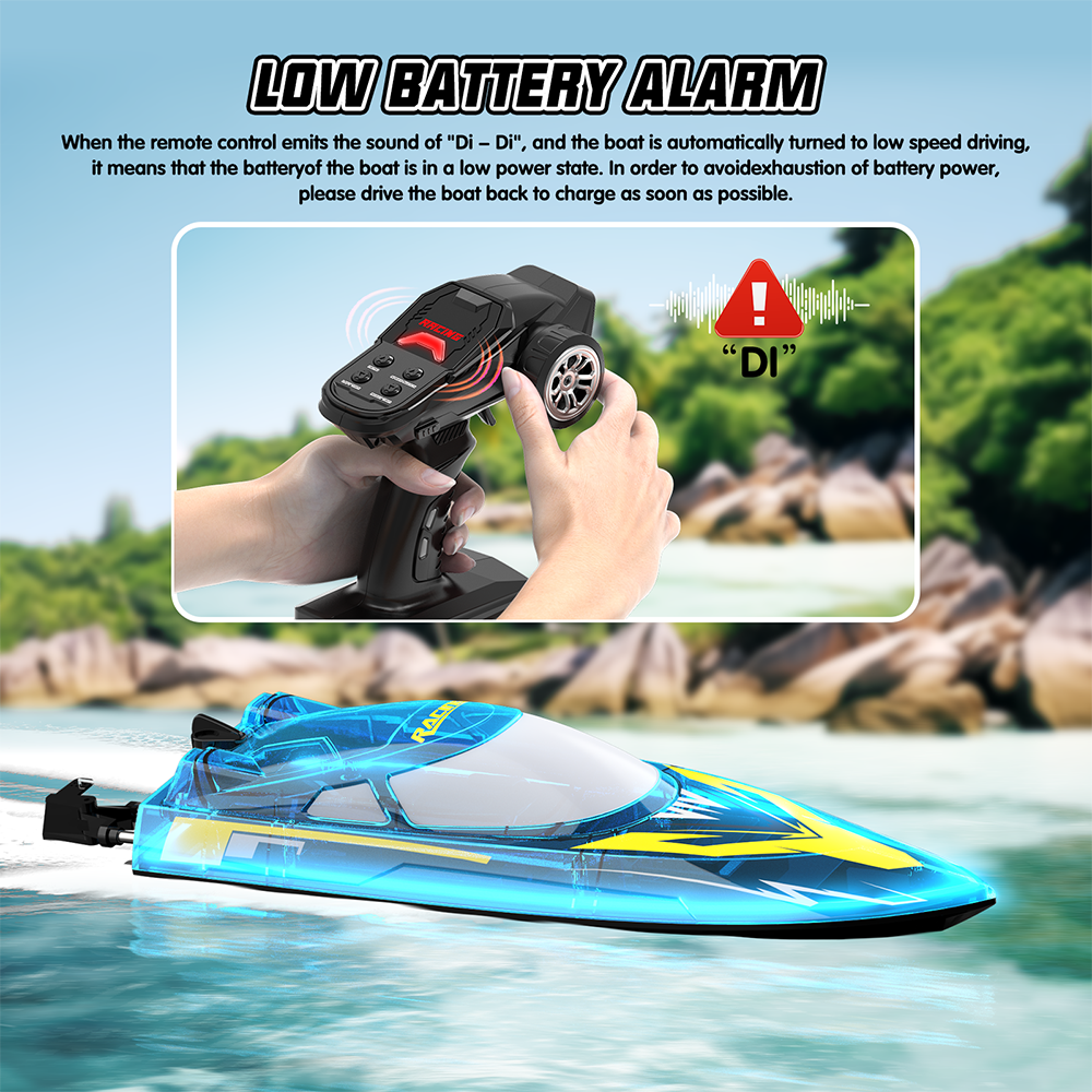 Flytec V006 RC Speed Boat High Speed Electric Boat Motor Cool Lighting Effect RGB Colorful 8-Shaped Route Driving Demo Mode