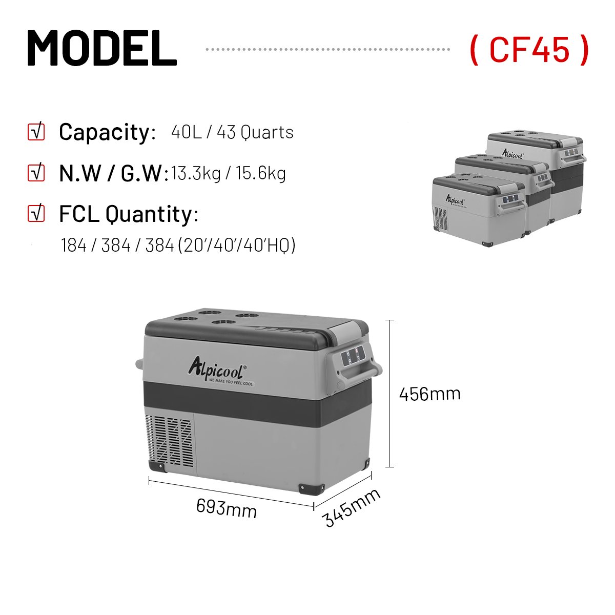 Hot Selling CF45 Portable Transit Bag Travel Car Freezer Cover for Camping Convenient Refrigerator Car Fridges for Travel