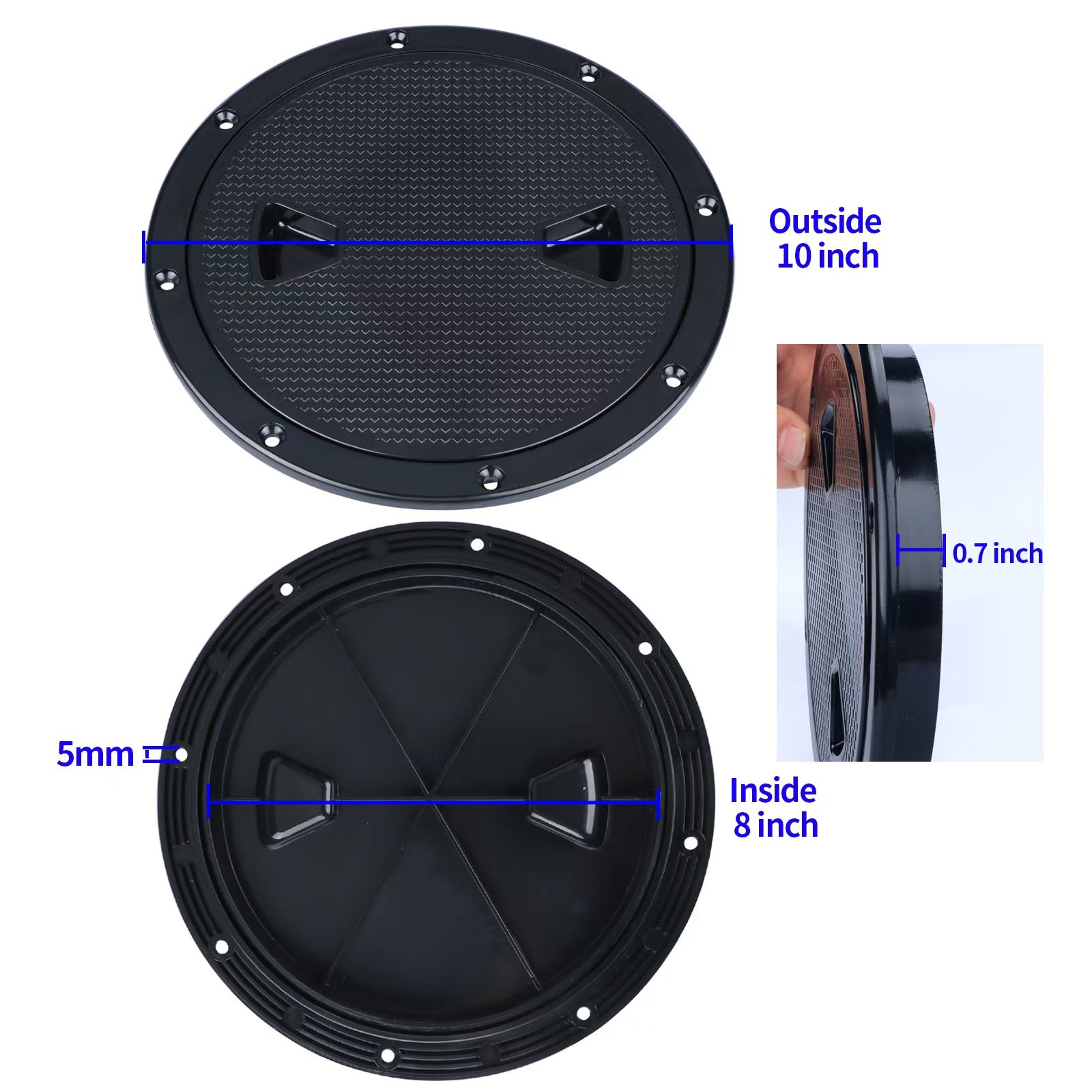 LARIN ABS Boat Inspection Hole Hatch Cover Plastic Marine Deck Plates for Yacht RV
