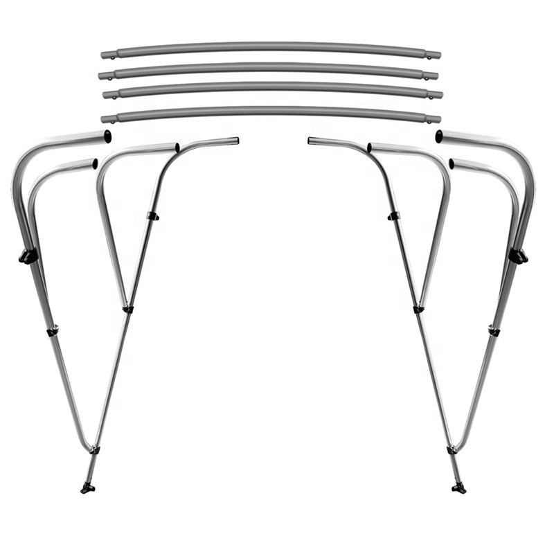 600D 4 Bow Bimini Top Cover in Different Colors with Rear Support Poles for Boats