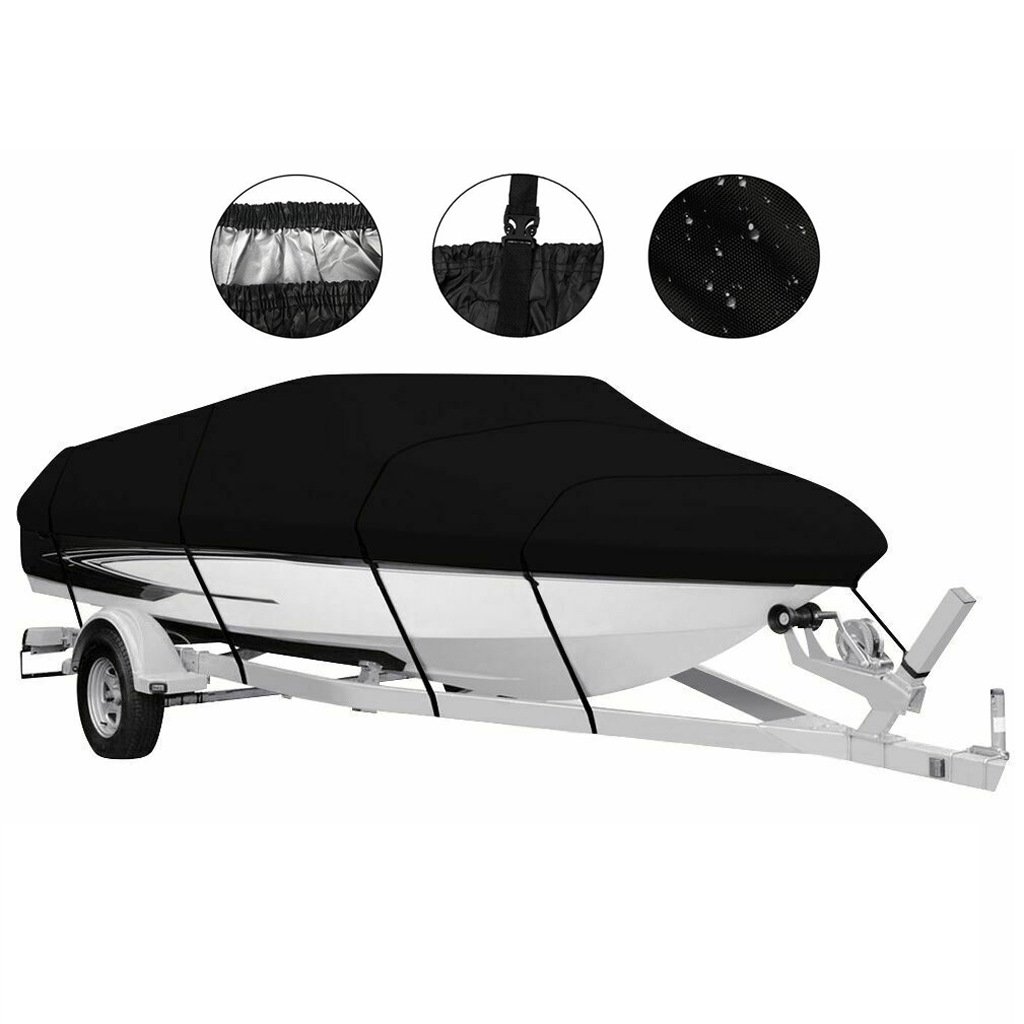 Cross-Border Exclusive Black Silver Gray Waterproof Boat Cover V-Shaped Oxford Cloth Yacht Cover for Fishing and Marine Use
