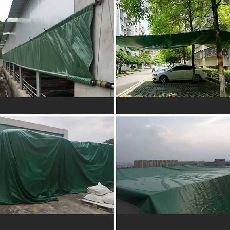PVC Canvas Tarpaulin Multi-Size Heavy Duty Tarp Drop Cloth UV Tear Wear Resistant Camping Tarp for Truck Cover and Boat