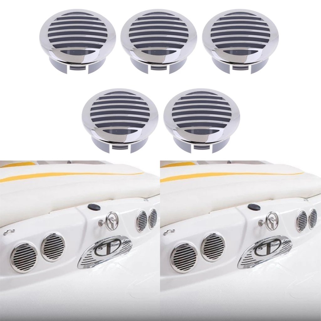 3 Inch Rong Louvered Vents RV Boat Marine Hull Air Vent Grill Cover 316 Stainless Steel+Plastic Marine Boat Accessories
