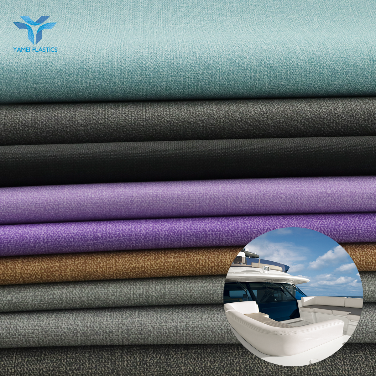 UV Resistance 650 Hours Waterproof PVC Vinyl Leather Upholstery for Marine, Outdoor Upholstery and Automotive