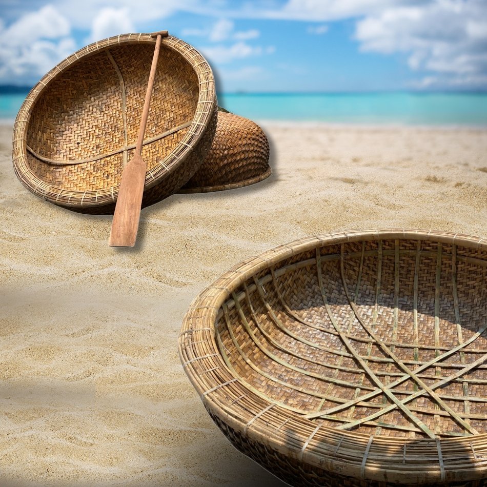 Wholesale Customized Designs Coracle Boat From Vietnam Competitive Price for Waterplay Crafts Accessories Rowing & Decoration