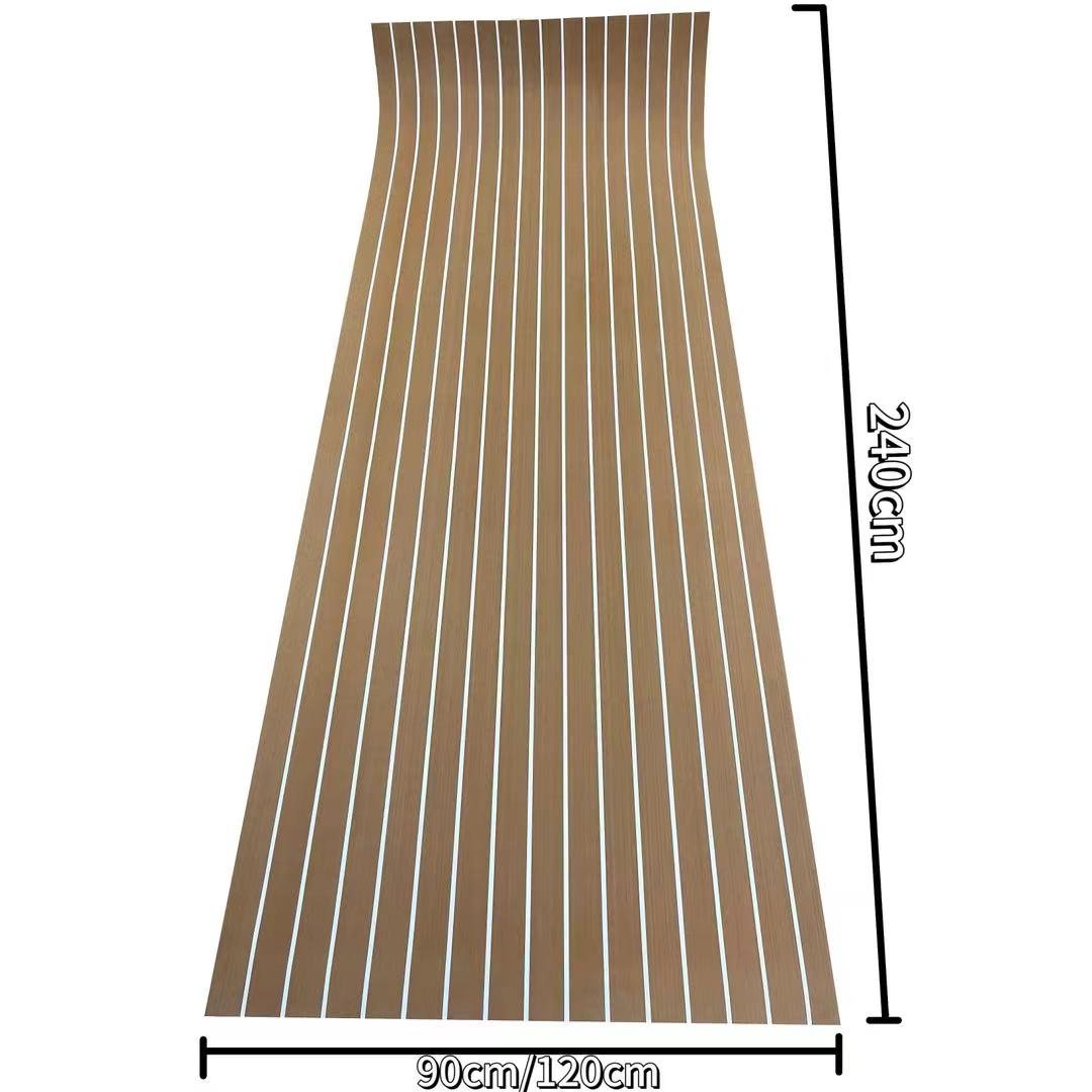 HEROES Composite Faux Teak Brushed Technique Modern Outdoor EVA Foam Sheet Marine Deck Covering Boat Flooring Marine Decking