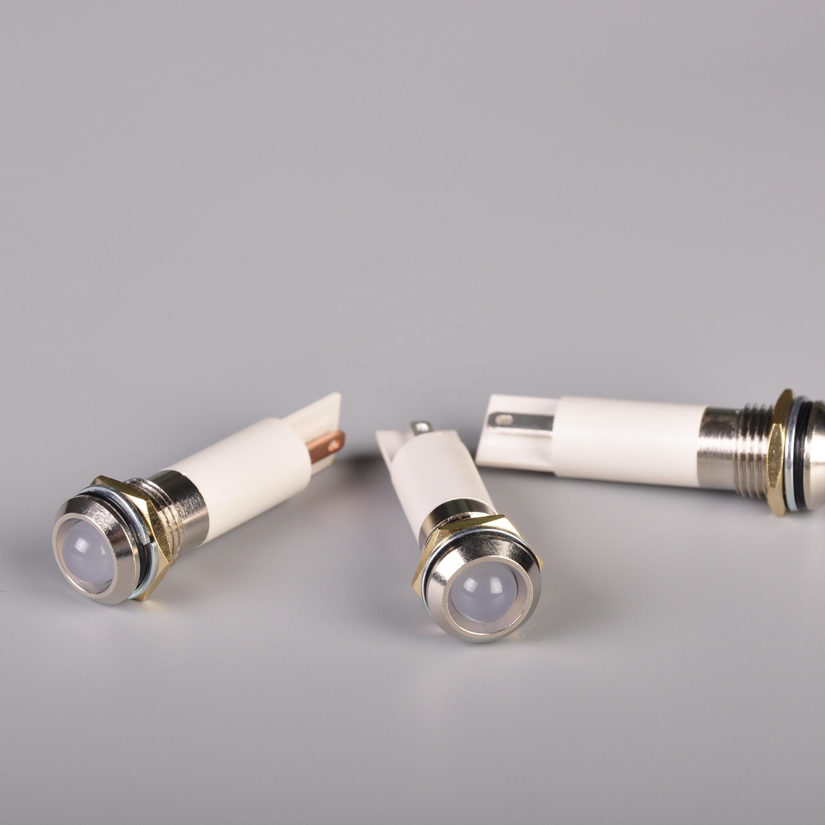 12mm Waterproof IP67 Metal Indicator Light High Brightness Pilot Lamp LED for Car Boat Motorbike