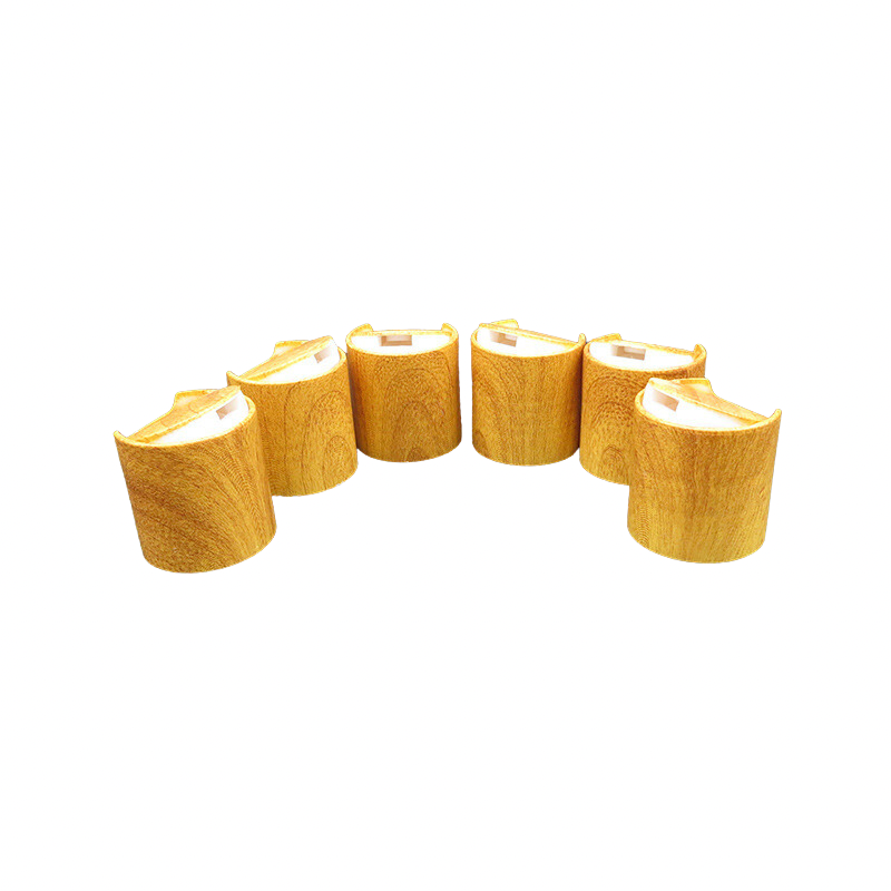 Factory Direct Sale in Stock Water Transfer Technology 20/24/28 mm Plastic Screw Cap Cover Disc Top Cap Wood Grain Qianqiu Cap