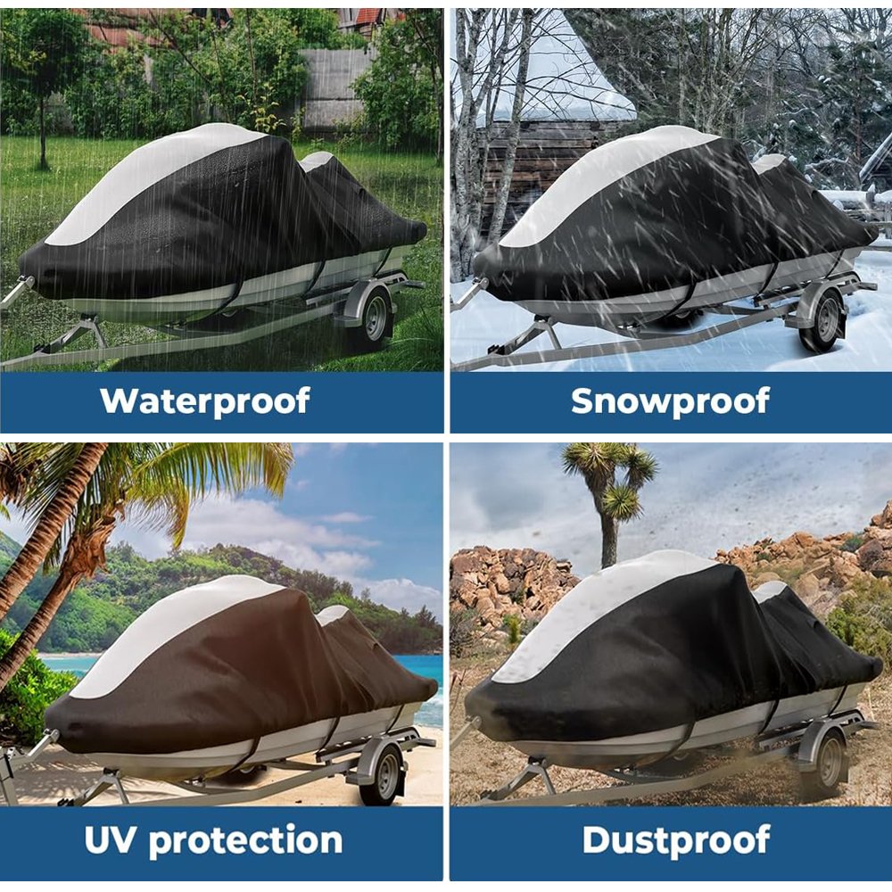 Heavy Duty 600D Polyester Waterproof PWC Jet Ski Boat Cover