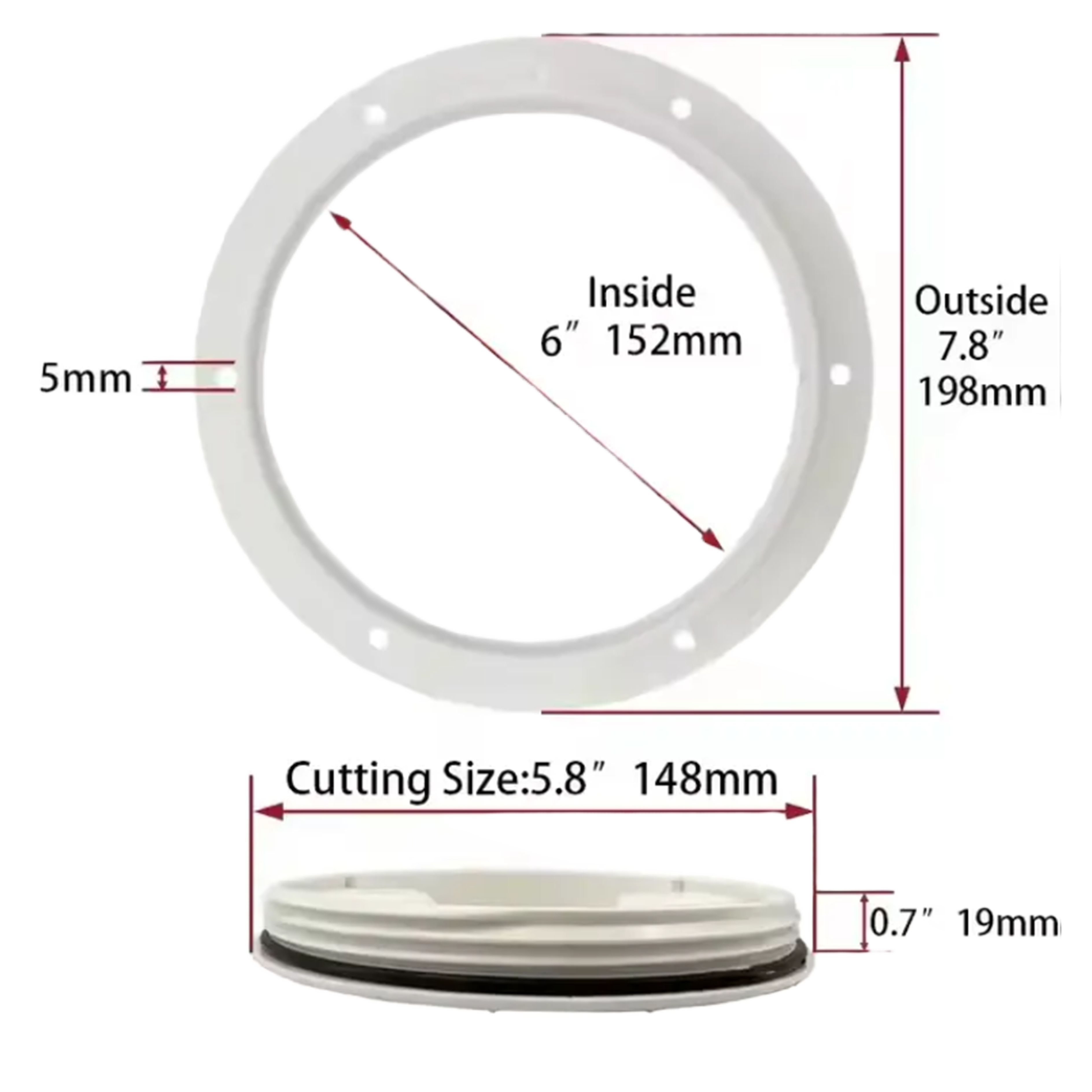 New Plastic Boat RV Yacht Cup Holder with Drain Hole for Marine Supplies Use