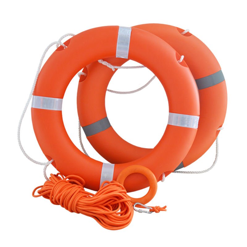 DL Factory Wholesale 2.5kgs Storage Flat Eva Swimming Pool Life Ring Buoy Strobe Light Cloth Die Marine Life Buoy for Decoration