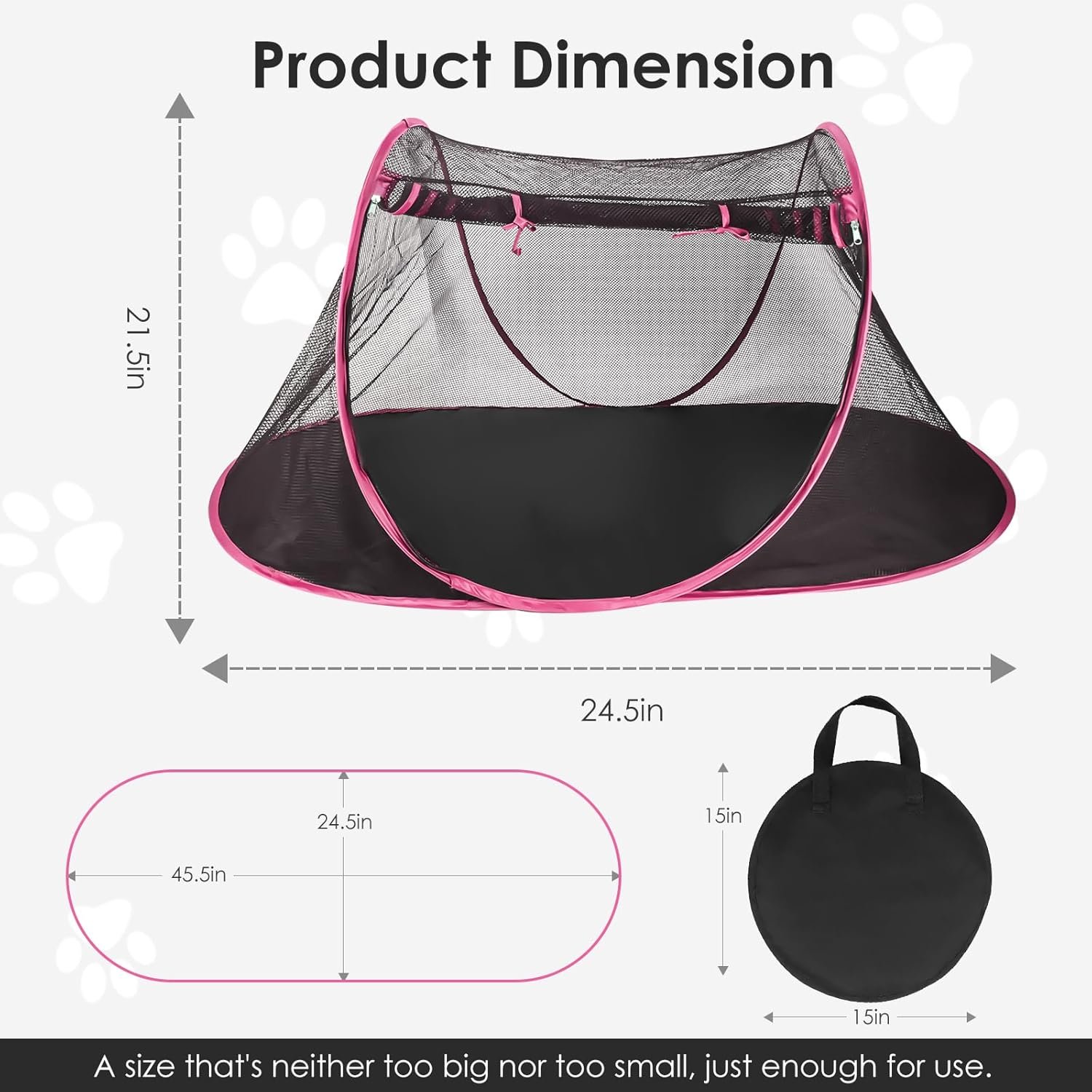 Outdoor Large Space Portable Cat Tent Puppy Pet Enclosure Tent