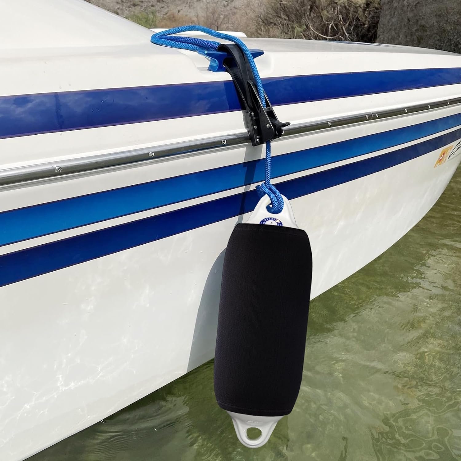 High Quality Heavy Customized Marine Fender Covers Bumper Covers Polyester Yacht Black Blue Boat Fender Cover