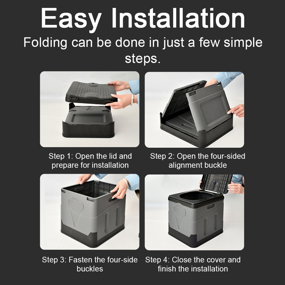 Car Travel Portable Emergency Toilet Outdoor Folding Camping Toilet with Cover for Camping Hiking Boat Road Trips Beach