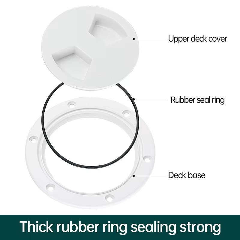 Marine Round Deck Hatch ABS Plastic Anti-slip Handhole Hatch Cover 4/5/6 Inch