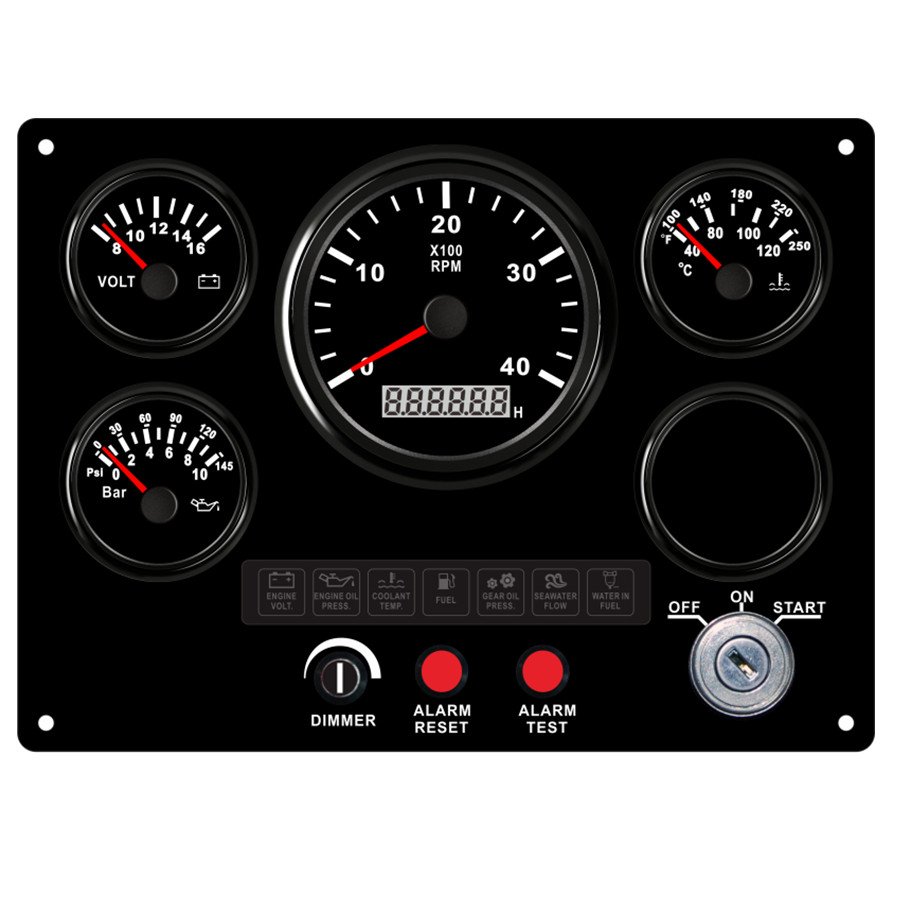 ECMS Diesel Generator Boat Engine Gauges Instruments Panels Control Box Dashboard 241*177mm With Cover Box