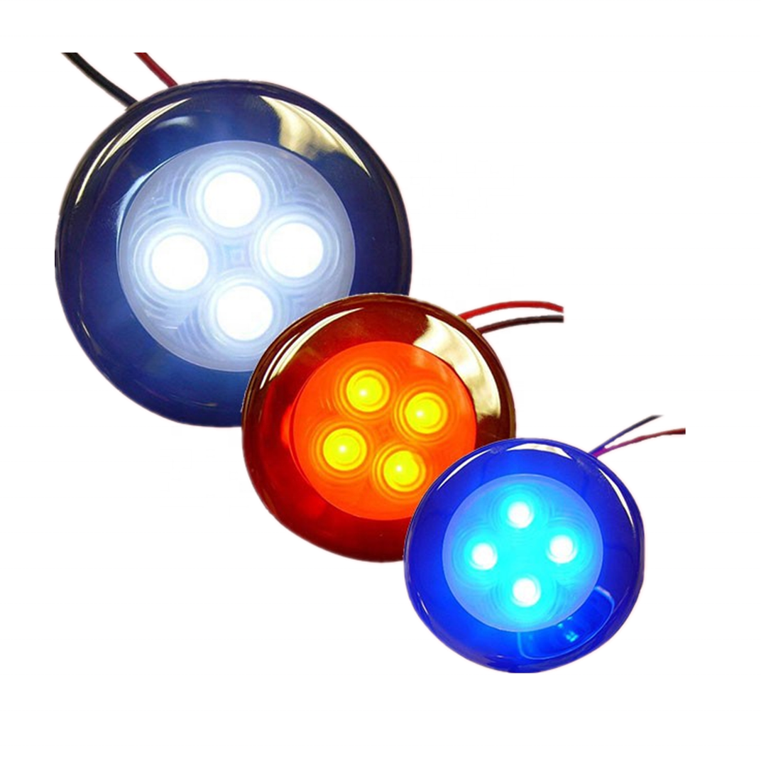 Marine Accessories Manufacturer Marine 4-LED Accent and Courtesy Light with Interchangeable Covers