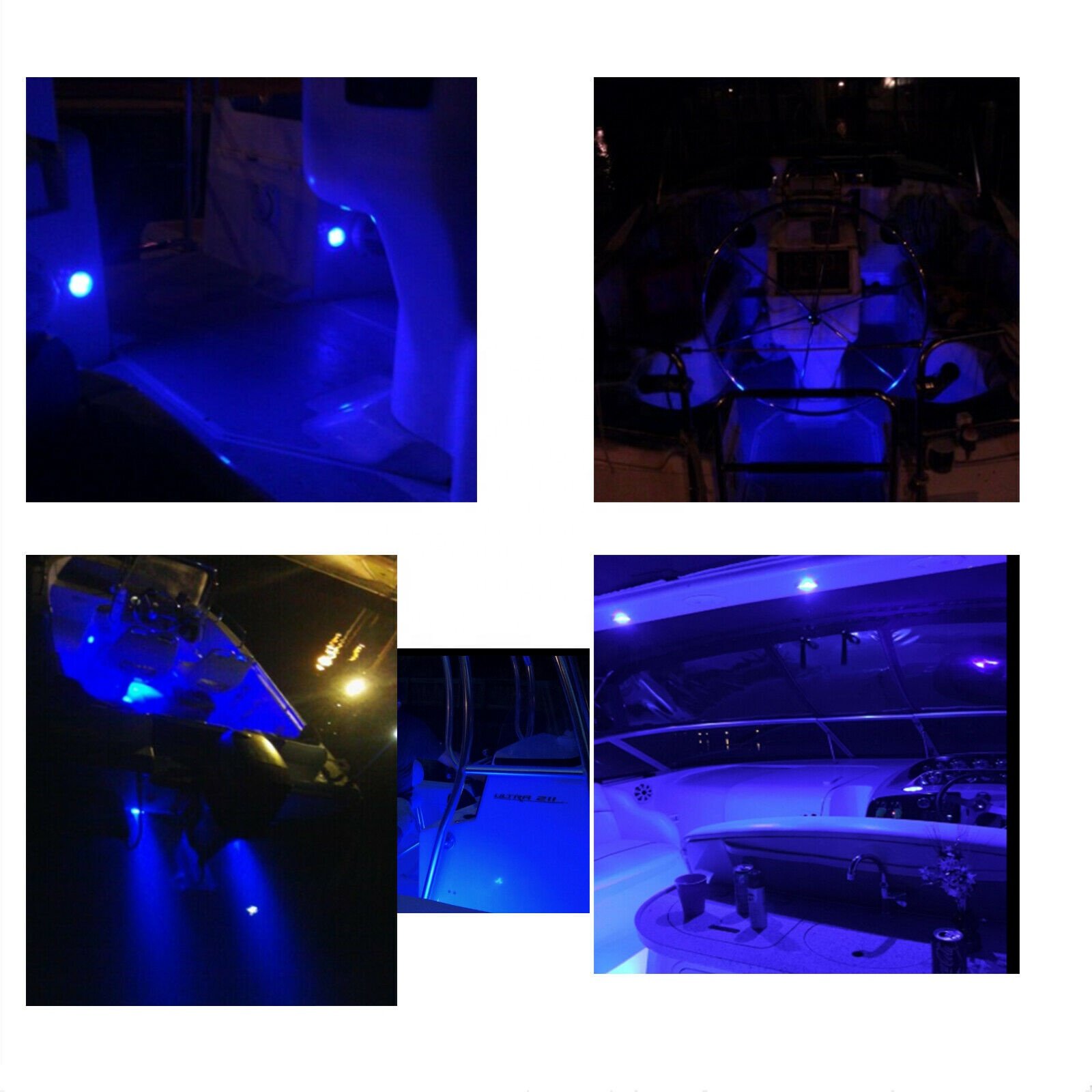 Marine Accessories Manufacturer Marine 4-LED Accent and Courtesy Light with Interchangeable Covers