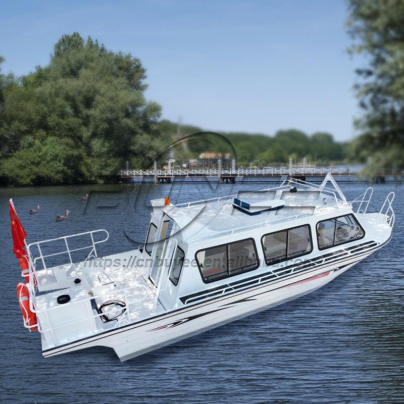 Multi-Purpose 14 Passengers Rigid Hull Safety Leisure Boat Full Covered Cabin Aluminum Boat Water Sport Equipment