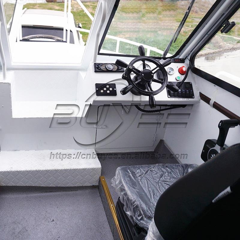 Multi-Purpose 14 Passengers Rigid Hull Safety Leisure Boat Full Covered Cabin Aluminum Boat Water Sport Equipment