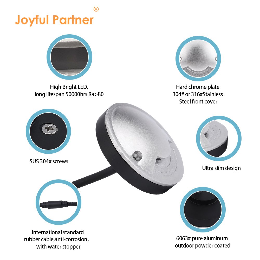 New Arrival IP67 Stainless Steel 316 LED Ultra-thin LED Underground Light DC12V 24V Spot Garden Floor Surface Mounted Light