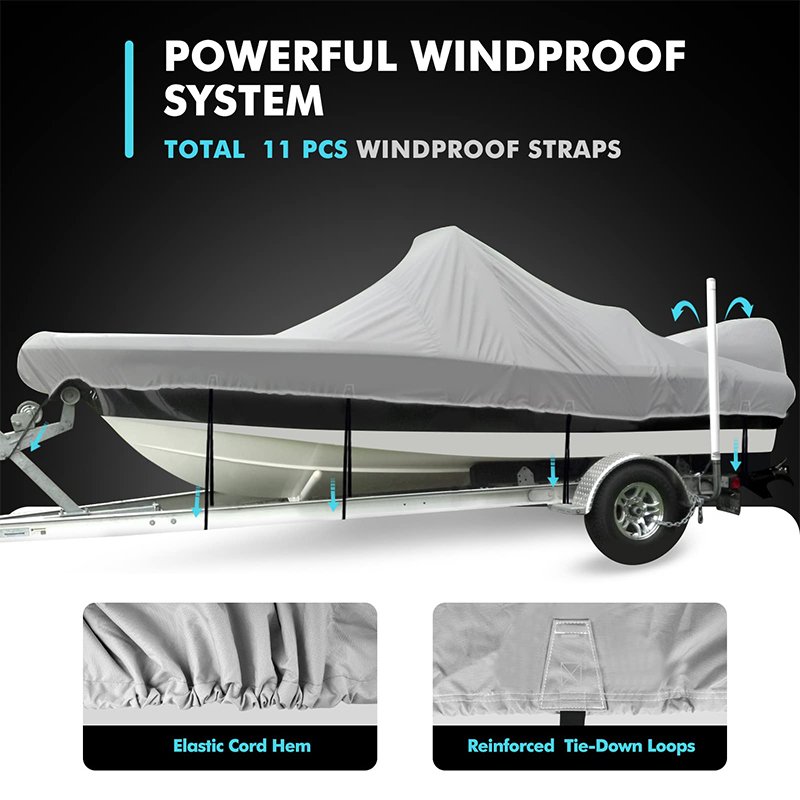 Upgraded 900D Center Console Boat Cover , Heavy Duty Marine Grade Canvas Waterproof Boat Cover for Center Console Boat