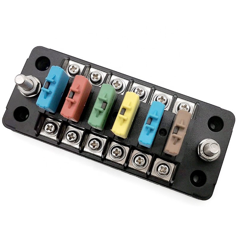 6 Way 6 Circuit Fuse Block ATO ATC E39 Blade Fuse Holder Box with Negative Bus Waterproof for Motorhome Car Truck Boat Marine RV