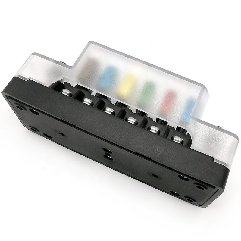 6 Way 6 Circuit Fuse Block ATO ATC E39 Blade Fuse Holder Box with Negative Bus Waterproof for Motorhome Car Truck Boat Marine RV