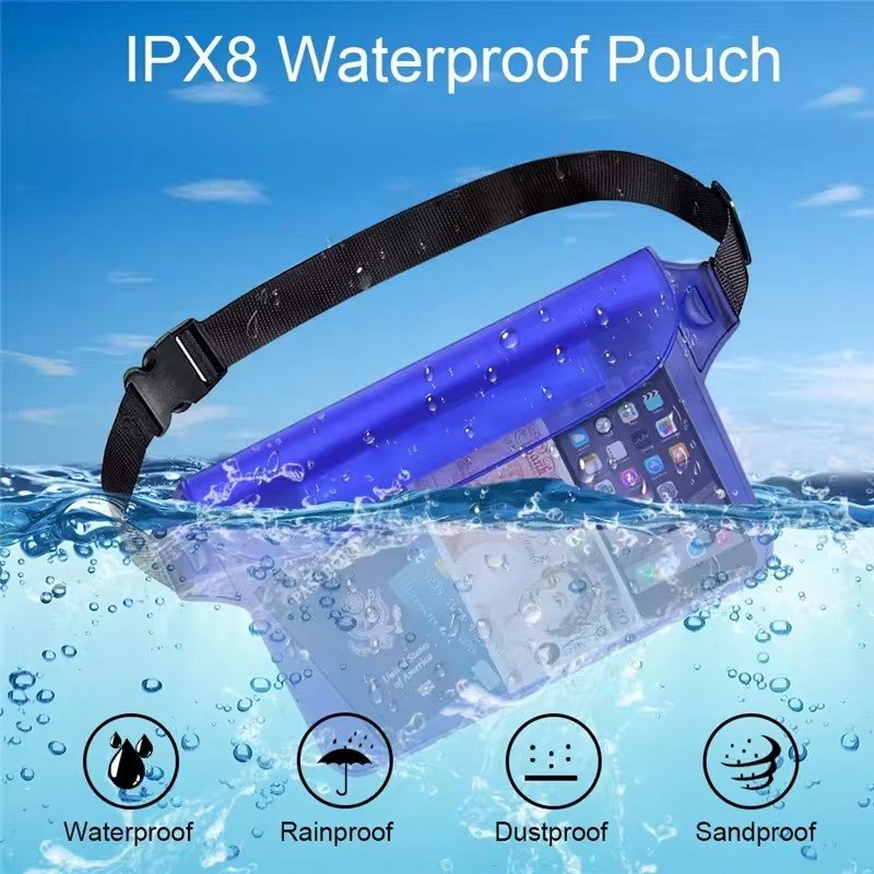 Waterproof Swimming Bag Ski Drift Diving Shoulder Waist Pack Bag Underwater Mobile Phone Bags Case Cover for Beach Boat Sports