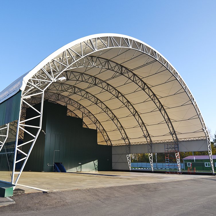 In Stock Storage Tent Dome Fabric Building Double 0.55Kn Wind Snow Loading Hot Dip Truss