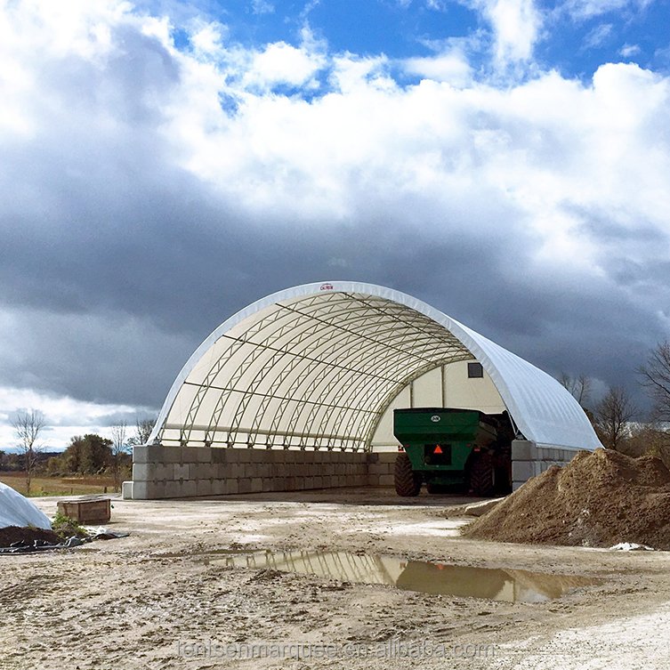 In Stock Storage Tent Dome Fabric Building Double 0.55Kn Wind Snow Loading Hot Dip Truss