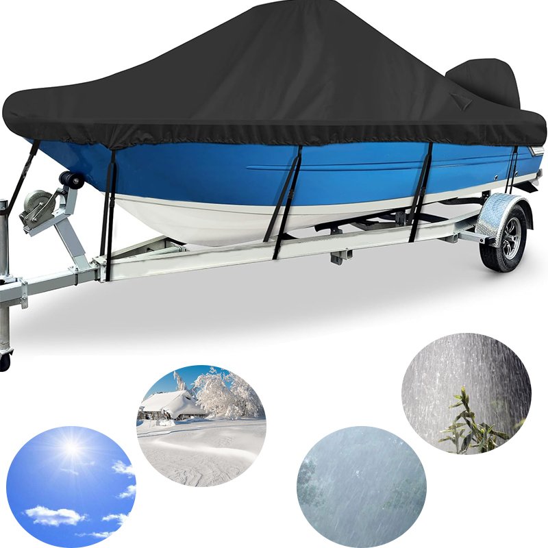 Custom Anti-UV Boat Cover Durable 600D Polyester Waterproof Hail Protect Boat Cover