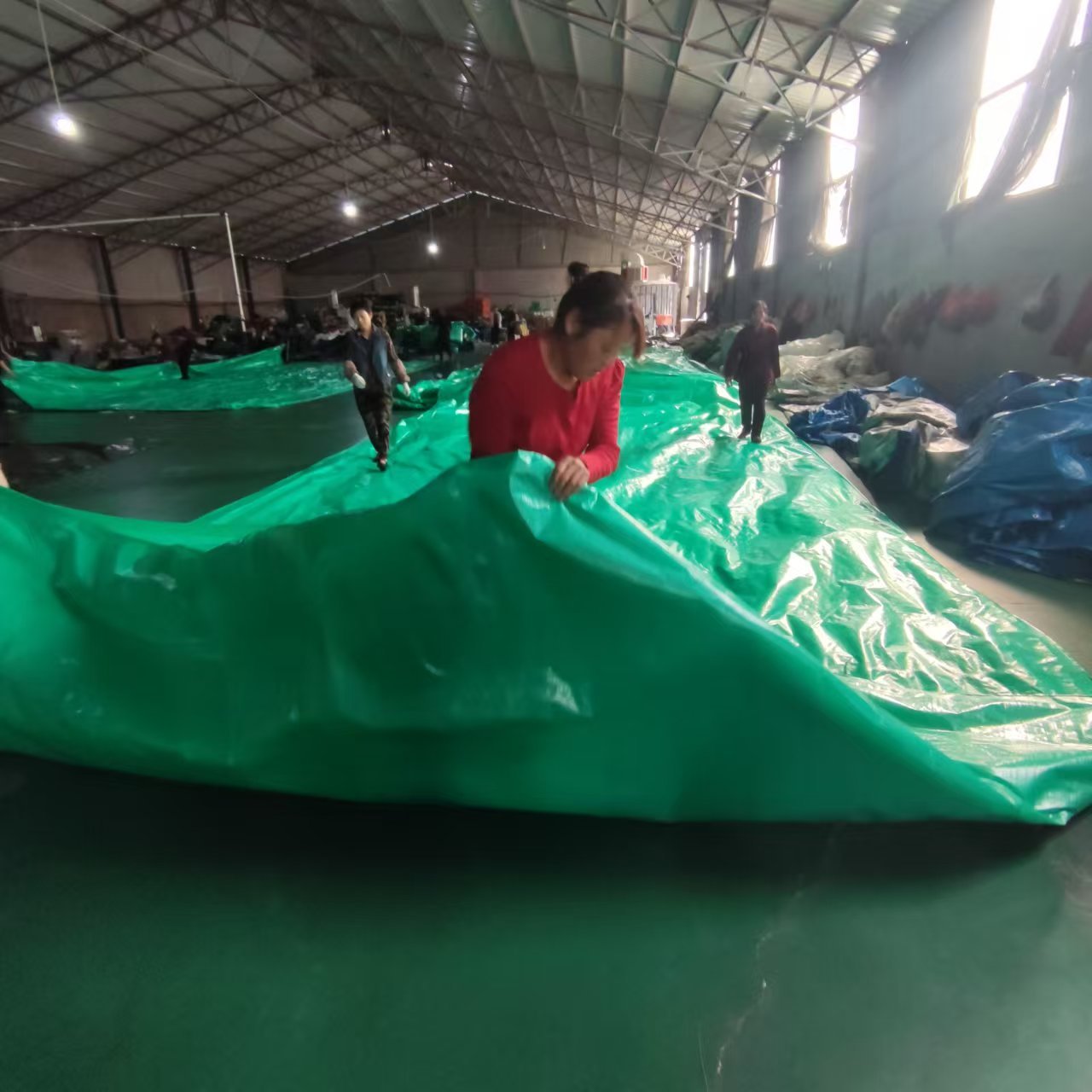 130 GSM Green Color Virgin Material Tarp PE Tarpaulin Cover Manufacturer