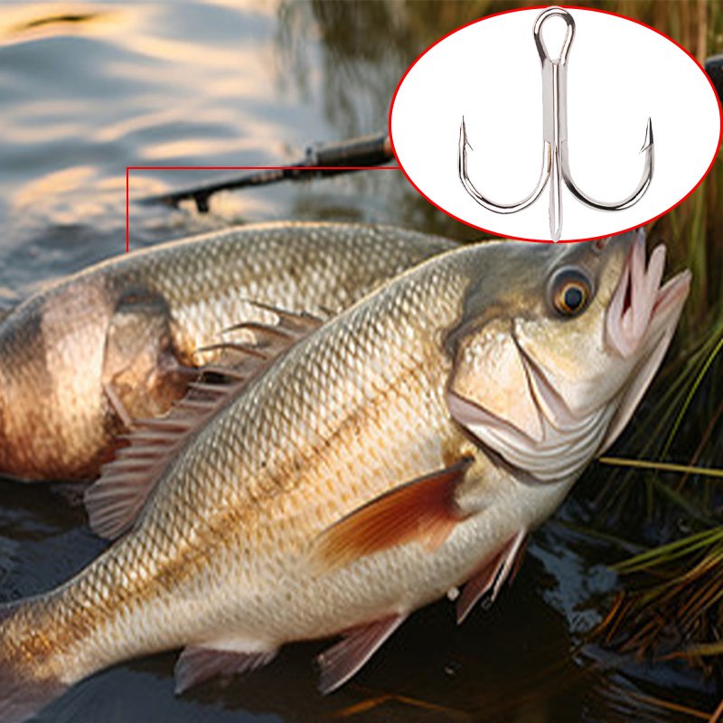 Wholesale Strengthen High Carbon Steel Reinforced Bladed Treble Fishing Hooks for River Stream